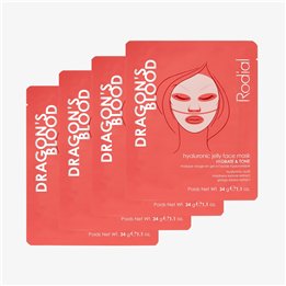 Rodial, Dragon's Blood, Hydrating, Gel Mask, Face, 4 pcs, 4 pcs - Teknashop Ltd