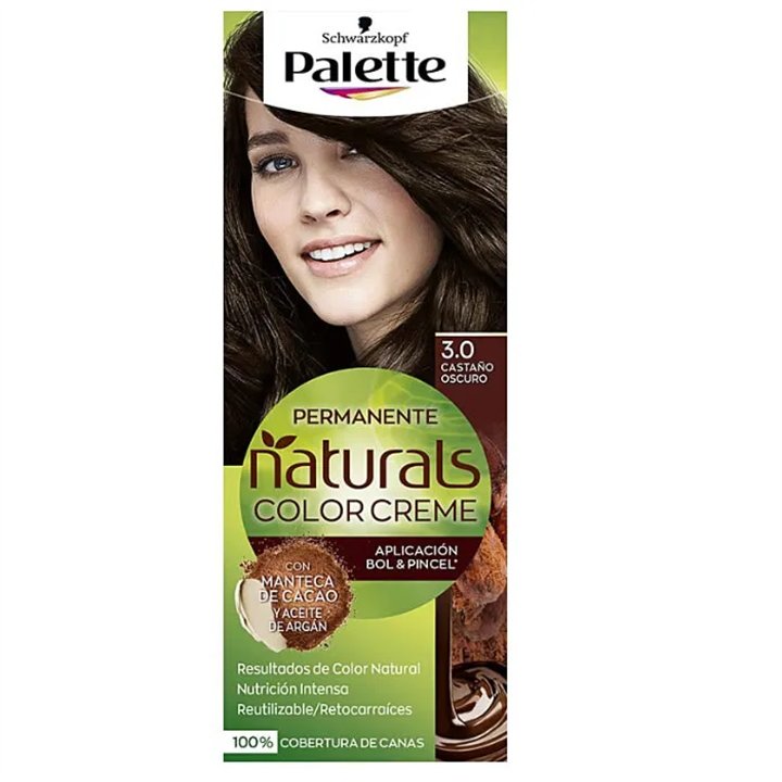 Schwarzkopf Palette Naturals Color Creme 3.0 Dark Chestnut - unisex - Teknashop Ltd
