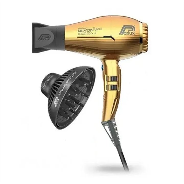 Parlux Hair Dryer Alyon Gold + Diffuser - unisex - Teknashop Ltd