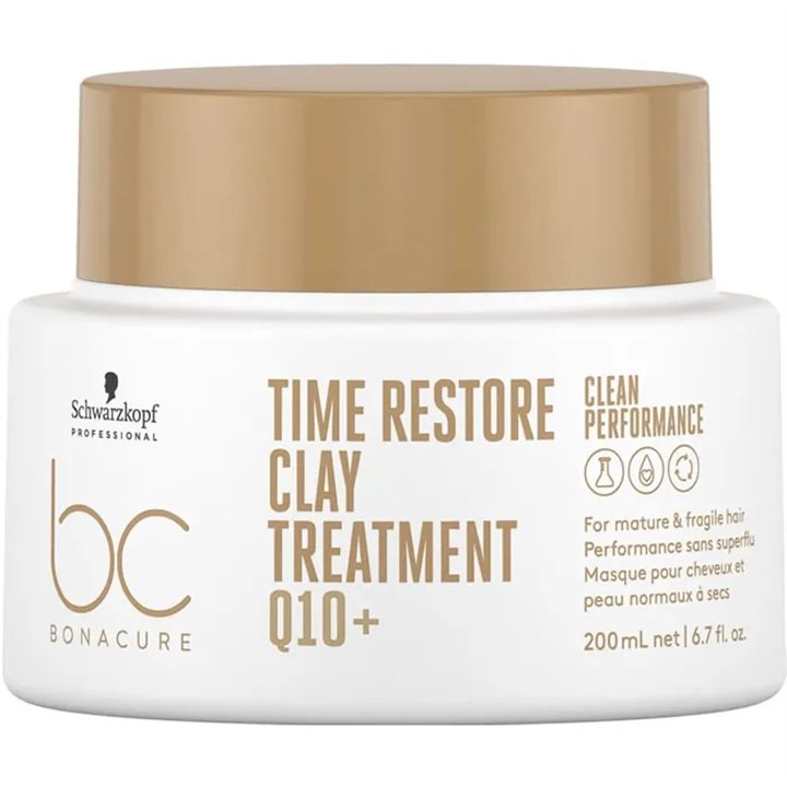 Schwarzkopf Bc Bonacure Time Restore Q10 Clay Treatment 200ml - unisex - Teknashop Ltd