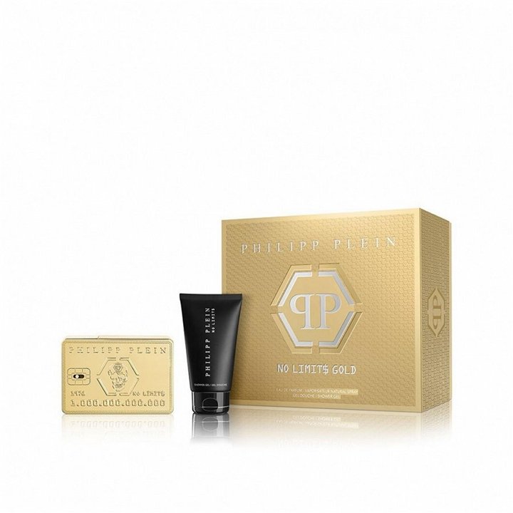 Set Philipp Plein: No Limits Gold, Eau De Parfum, For Men, 50 ml + No Limits Gold, Shower Gel, For All Skin Types, 75 ml - Tekna