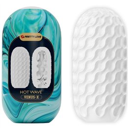 PRETTY LOVE - HOT WAVE SILICONE MALE MASTURBATOR WHITE - D-242433 - Teknashop Ltd