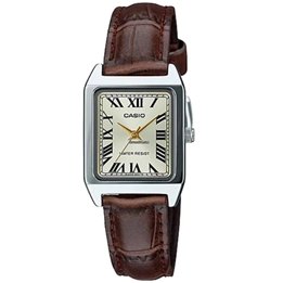 CASIO COLLECTION Mod. LADY TANK, ALLOY, LEATHER - CHAMPAGNE - WW.LTP-V007L-9BUDF - Teknashop Ltd