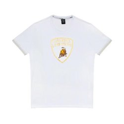 LAMBORGHINI SIZE L MENS3D GOLD LOGO T-SHIRT WHITE