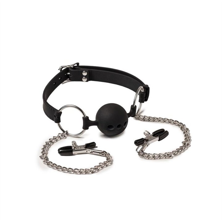 Breathable Mouthgag and Nipple Clamps - R9166 - Teknashop Ltd