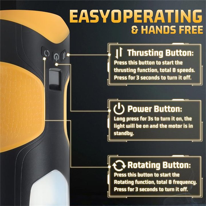Alston Thrusting and Rotating Masturbator - SQ-MA70072 - Teknashop Ltd