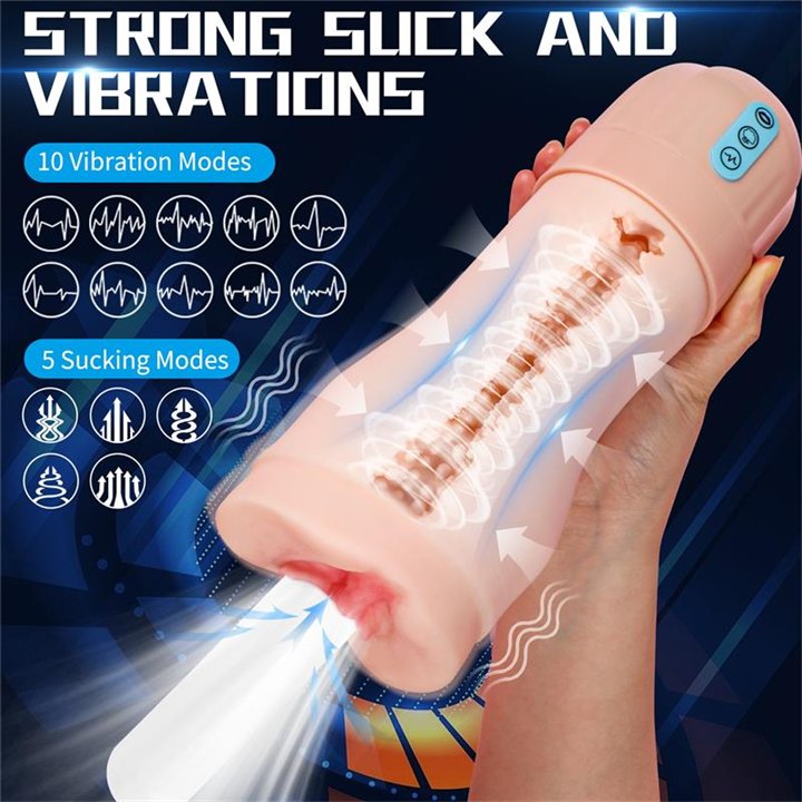 Masturbator with Vibration and Sucking Efect Suctroker V1.0 X - SQ-MA60143 - Teknashop Ltd