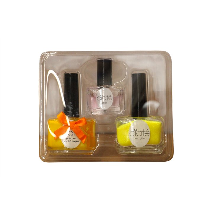 Set Ciate London: Paint Pot, Top Coat, Nail Polish, Black Light, 5 ml + Paint Pot, Nail Polish, Neon Glitter, 10 g + Paint Pot, 