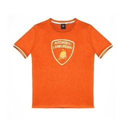 LAMBORGHINI SIZE M MENS3D GOLD LOGO T-SHIRT ORANGE