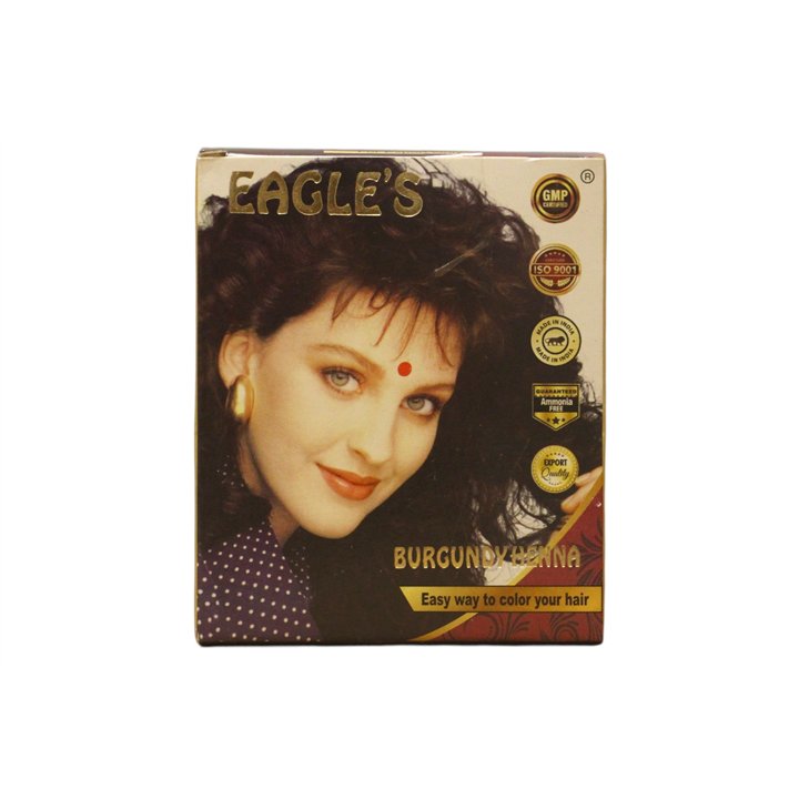 Set, Eagles, Henna Hair Color, Permanent Hair Dye,  Burgundy, 6 pcs, 10 g - Teknashop Ltd