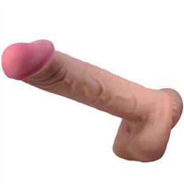 PRETTY LOVE - SLIDING SKIN SERIES REALISTIC DILDO WITH SLIDING SKIN SUCTION CUP BROWN 26 CM - D-238758 - Teknashop Ltd