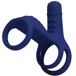 PRETTY LOVE - ELISH VIBRATING RING WITH EXTENSION BLUE - D-239933 - Teknashop Ltd