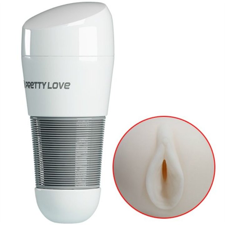 PRETTY LOVE - KITTY WHITE VAGINA MASTURBATOR - D-220242 - Teknashop Ltd