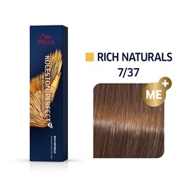 Wella Professionals, Koleston Perfect Me+, Permanent Hair Dye, 7/37 Medium Blonde Golden Brown, 60 ml - Teknashop Ltd