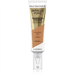 Max Factor, Miracle Pure, Liquid Foundation, 82, Deep Bronze, SPF30, 30 ml - Teknashop Ltd