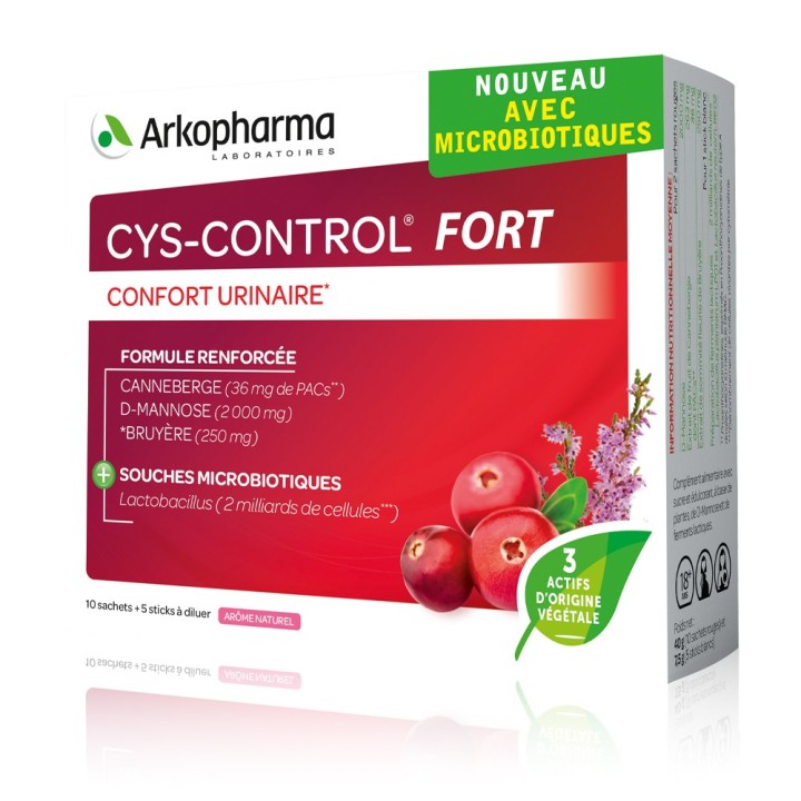 Arkopharma, Cys-Control Fort Urinary Comfort, Urinary, Powder Sticks, 15 pcs - Teknashop Ltd
