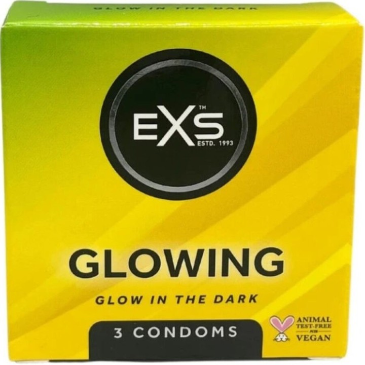 EXS CONDOMS - GLOWN IN THE DARK - D-194240 - Teknashop Ltd