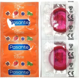 PASANTE - CONDOMS FLAVOR STRAWBERRY BAG 144 UNITS - D-236479 - Teknashop Ltd