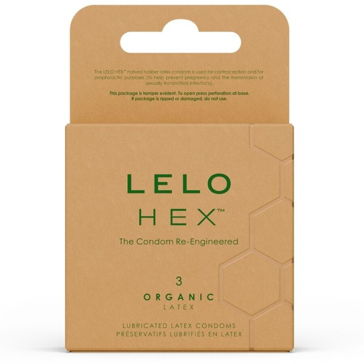 LELO - HEX ORGANIC CONDOM BOX 3 UNITS - D-244023 - Teknashop Ltd