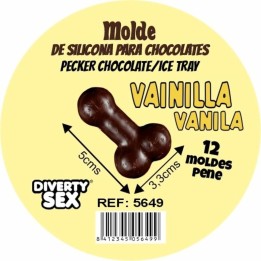 DIABLO PICANTE - CHOCOLATE MOLD WITH 12 SILICONE PENISES FOR HANGING VANILLA - D-245900 - Teknashop Ltd
