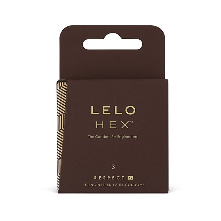 LELO - HEX CONDOMS RESPECT XL 3 PACK - D-215962 - Teknashop Ltd