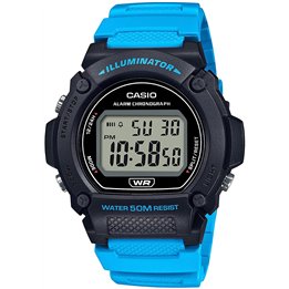 CASIO TIMELESS COLLECTION Mod. SPORT- ILLUMINATOR, WR 50M, ALARM, CHRONOGRAPH - BLACK (Brilliant color strap) - WW.W-219H-2A2VDF