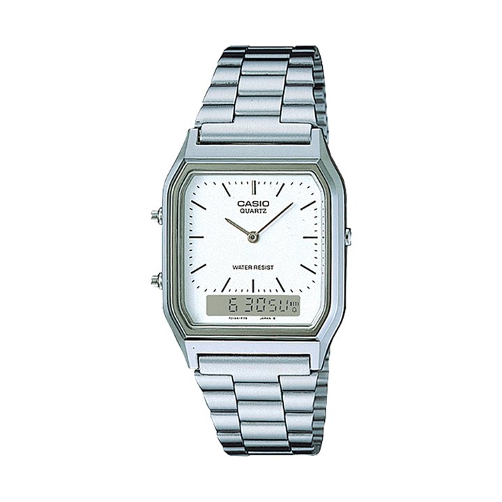 CASIO VINTAGE Mod. EDGY COLLECTION SUNRAY DIAL - WHITE - WW.AQ-230A-7DMQYES - Teknashop Ltd