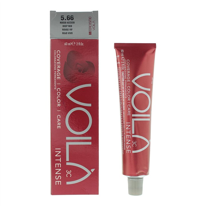 Intercosmo, Voila 3C Intense, Permanent Hair Dye, 5.66 Deep Red, 60 ml - Teknashop Ltd