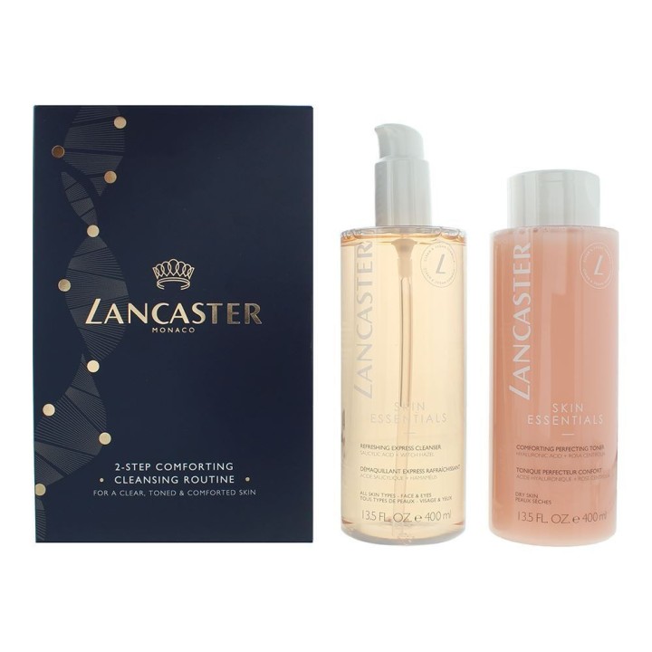 Set Lancaster: Skin Essentials, Vegan, Hydration and Soothing, Tonic Lotion, Face, 400 ml + Skin Essentials, Makeup Remover Loti