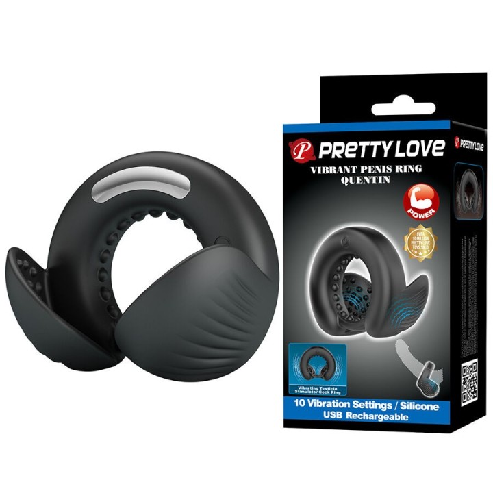 PRETTY LOVE - QUENTIN PENIS RING WITH TESTICULAR STIMULATOR - D-245238 - Teknashop Ltd