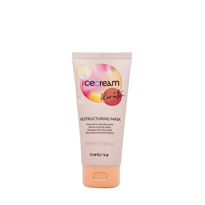 Inebrya, Ice Cream Keratin, Hair Shampoo, Restructuring, 100 ml - Teknashop Ltd