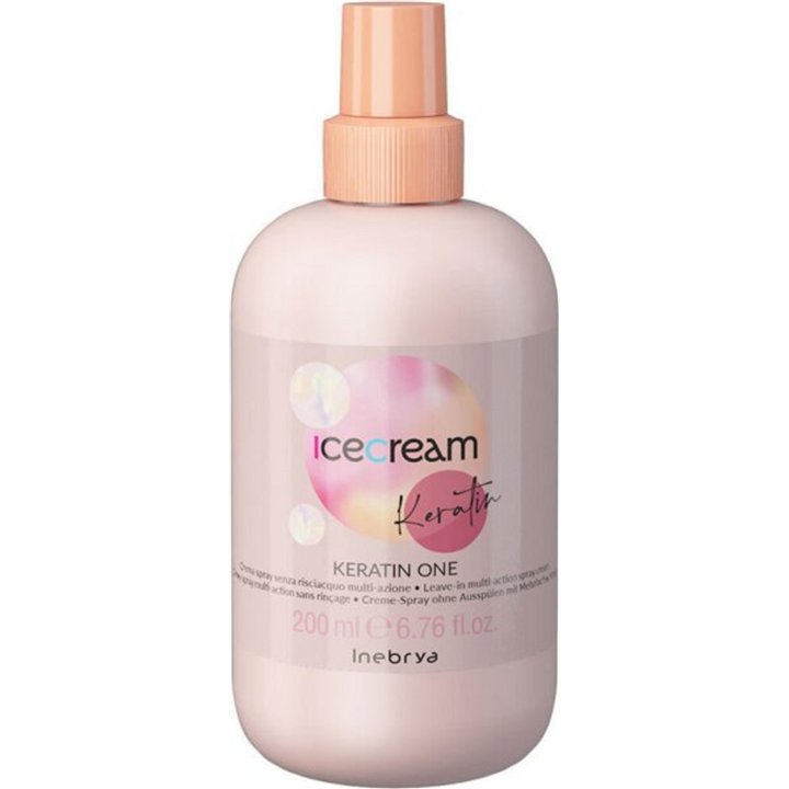 Inebrya, Ice Cream Keratin, Hair Leave-In Balm Spray, Restructuring, 200 ml - Teknashop Ltd
