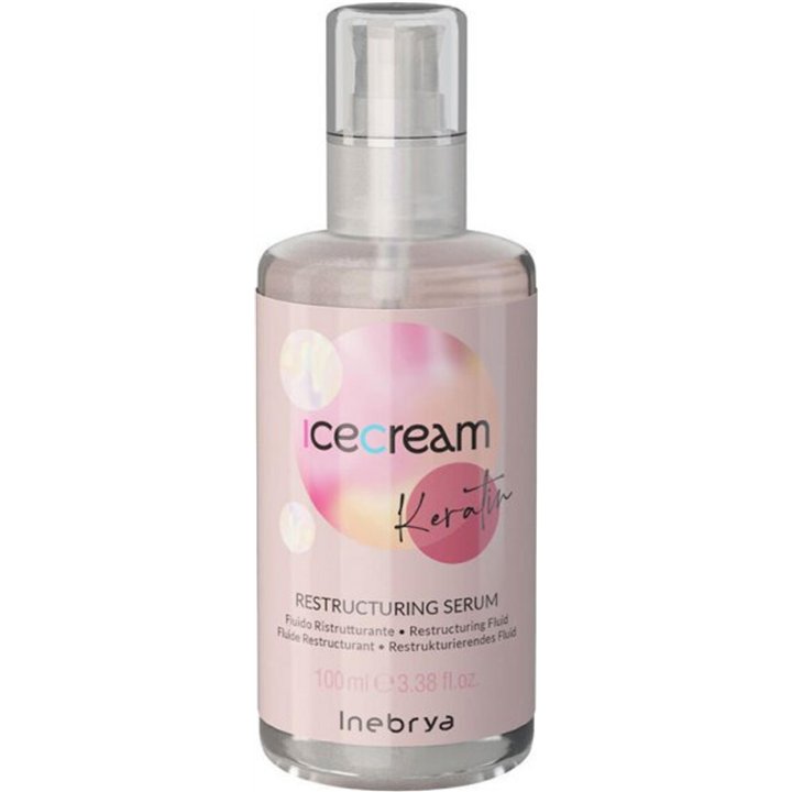 Inebrya, Ice Cream Keratin, Hair Serum, Restructuring, 100 ml - Teknashop Ltd