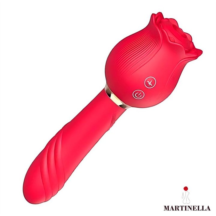 Rose with Suction and Vibe 2 in 1 - MT-340 - Teknashop Ltd