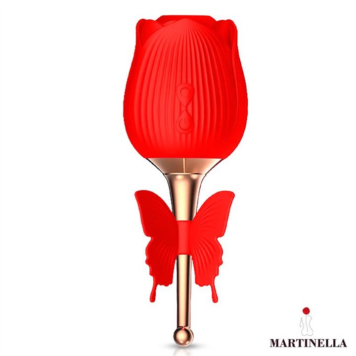 Rose with Suction and Vibrating Butterfly - MT-342 - Teknashop Ltd