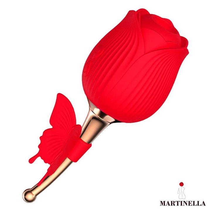 Rose with Suction and Vibrating Butterfly - MT-342 - Teknashop Ltd