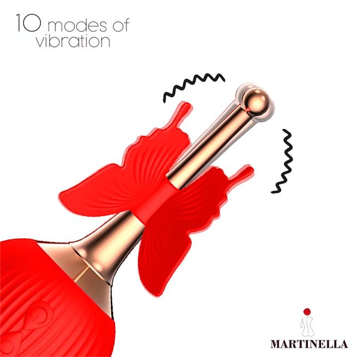 Rose with Suction and Vibrating Butterfly - MT-342 - Teknashop Ltd