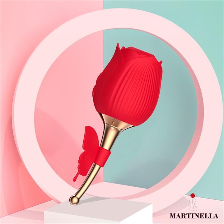 Rose with Suction and Vibrating Butterfly - MT-342 - Teknashop Ltd