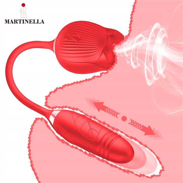 Airflow Rose and Thrusting Stimulator Egg USB - MT-343 - Teknashop Ltd