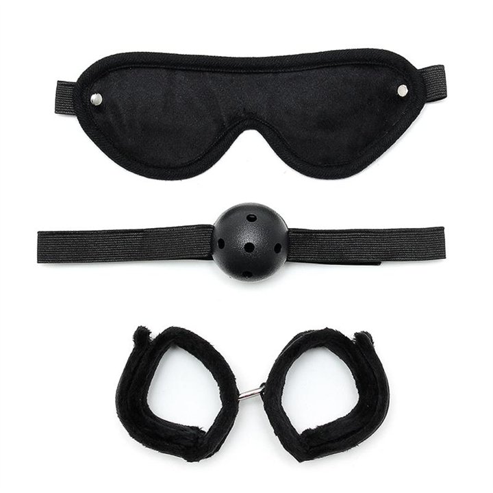 Bondage Set 3 Pieces Black - R7016 - Teknashop Ltd