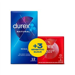 Duplo Condoms Natural 12 units + Sensitive 3 units - 8410104639020 - Teknashop Ltd