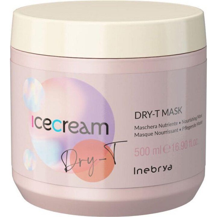 Inebrya, Ice Cream Dry-T, Hair Treatment Cream Mask, Hydrating, 500 ml - Teknashop Ltd