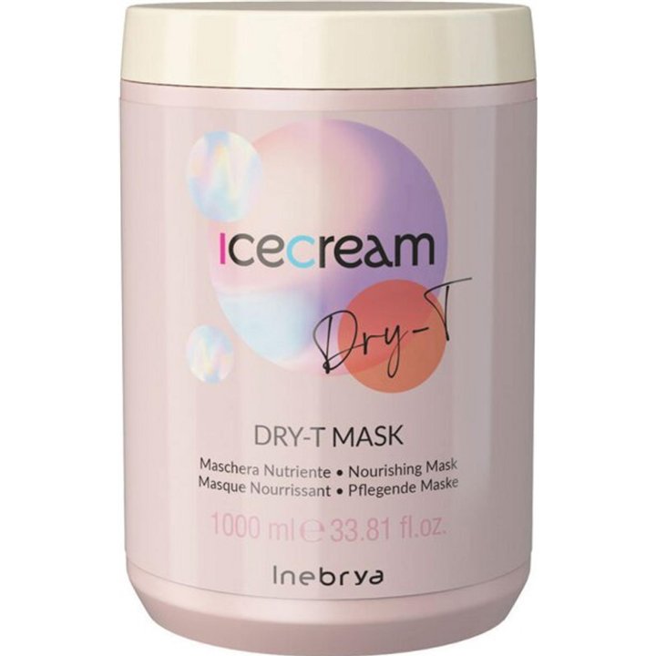 Inebrya, Ice Cream Dry-T, Hair Treatment Cream Mask, Hydrating, 1000 ml - Teknashop Ltd