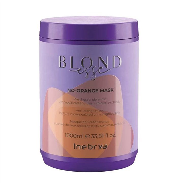 Inebrya, Blondesse No-Orange, Hair Treatment Cream Mask, Neutralizing Orange Tones, 1000 ml - Teknashop Ltd