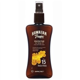 Hawaiian Tropic Protective Dry Spray Oil Spf15 Medium 200ml - unisex - Teknashop Ltd