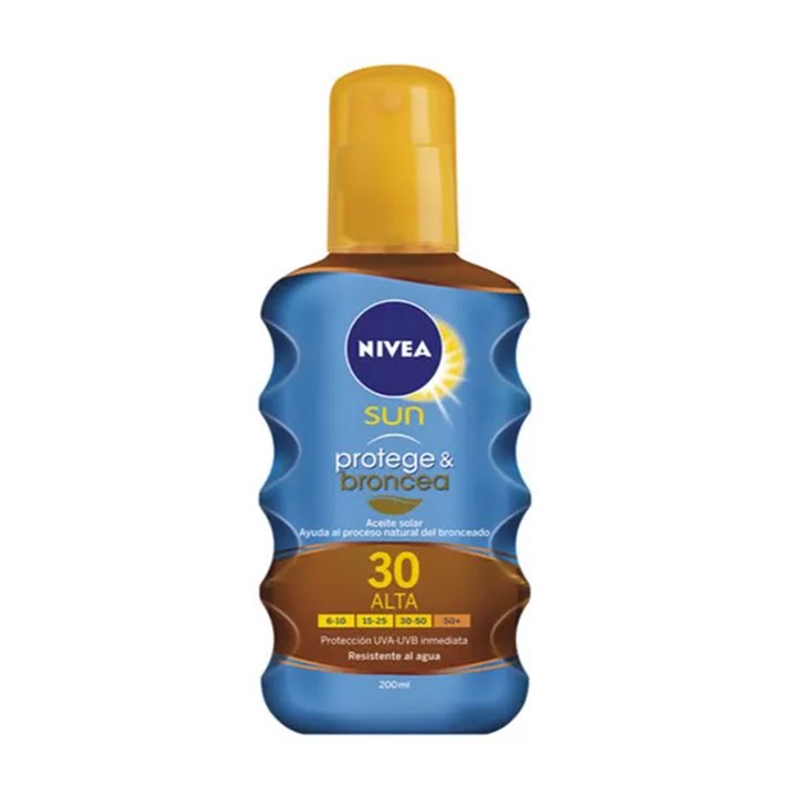 Nivea Sun Protect And Bronze Tan Activating Protecting Oil Spf30 200ml  - unisex - Teknashop Ltd
