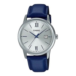 CASIO COLLECTION Mod. DATE, LEATHER - SILVER - WW.MTP-V002L-2B3UDF - Teknashop Ltd