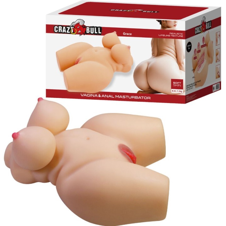 CRAZY BULL - GRACE REALISTIC FEMALE TORSO VAGINA AND ANAL 7.5 KG - D-243852 - Teknashop Ltd