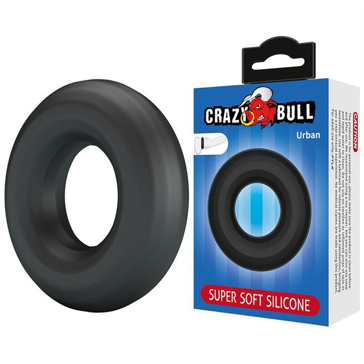 CRAZY BULL - URBAN SUPER SOFT SILICONE COCK RING BLACK - D-245988 - Teknashop Ltd