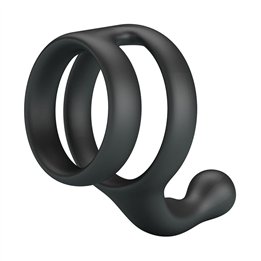 CRAZY BULL - YANCY DOUBLE COCK AND BALL RING BLACK - D-245991 - Teknashop Ltd